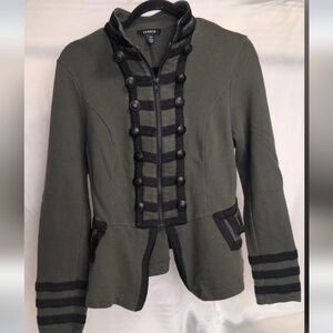 Torrid Army Green Military Peplum Pocket Blazer
